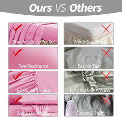 Queen Sheets Set (4 Piece), Super Soft Brushed Microfiber Bed Sheets with 16 Inch Deep Pocket, Egyptian Quality Luxury Bedding Set - Pink