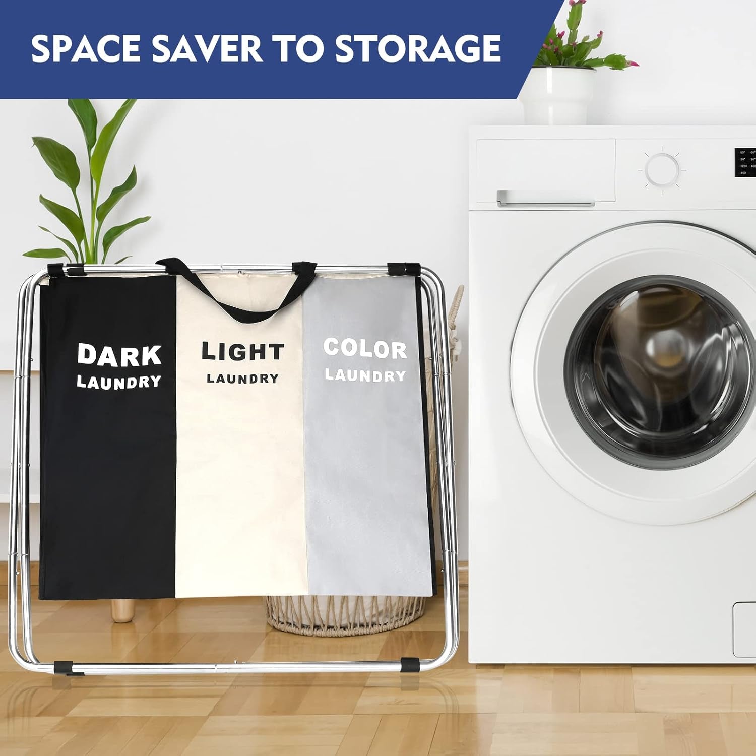 180L Large Laundry Basket, Freestanding Laundry Hamper, Collapsible Tall Clothes Hamper with Handles for Dirty Clothes Toys in the Dorm & Family Closet Storage Container and Organizer (1-Pack)