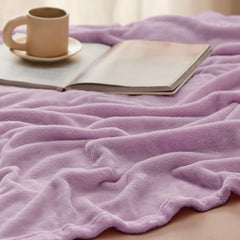 Gentlesoft Fleece Blankets Queen Size Lilac Lavender - Bed Blanket Soft Lightweight Plush Fuzzy Cozy Luxury Microfiber, 90X90 Inches