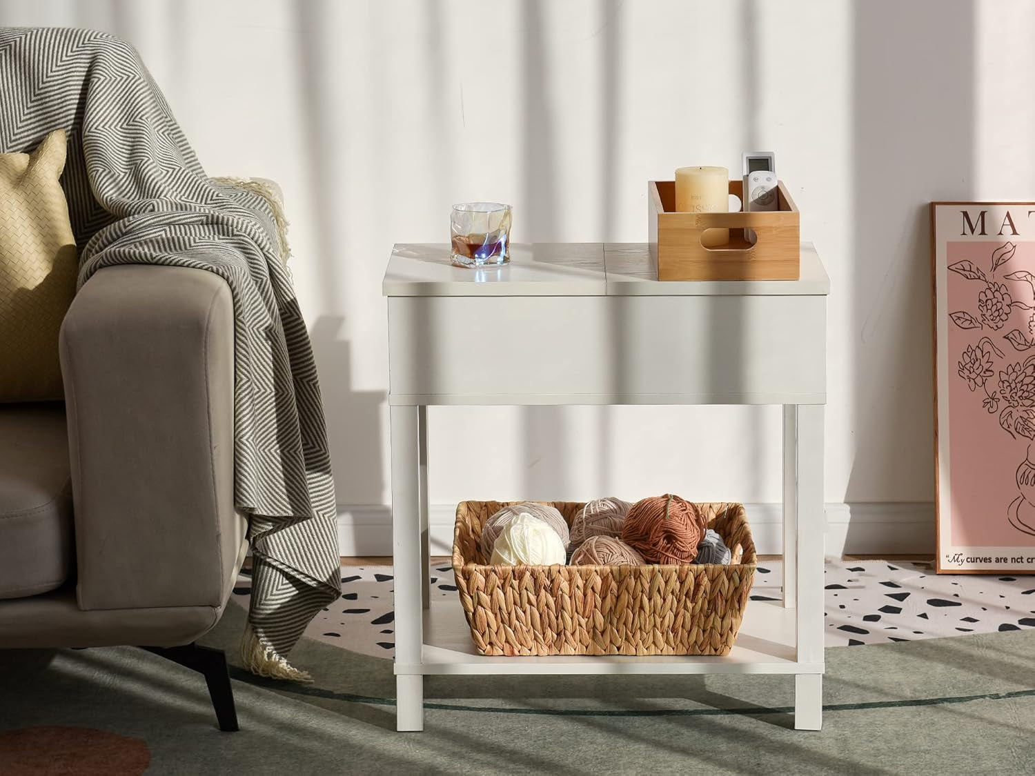 Large Wicker Baskets, Water Hyacinth Baskets for Organizing, Handwoven Storage Baskets with Built-In Handles, 2 Pack