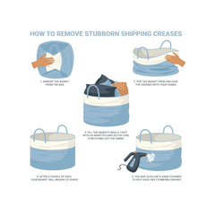 Large Woven Storage Basket for Blankets and Toys 20" X 13" Inch, Rope Laundry Basket with Handles, Cushions & Pillows Storage Bin, Nursery Hamper, Soft round Dog Toy Bin - Black/Off-White