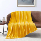Flannel Fleece Blanket Throw Size Yellow Throw Blanket for Couch, Extra Soft Double Side Fuzzy Plush Fall Blanket, Fluffy Cozy Blanket for Adults Kids or Pet (Lightweight,Non Shedding)