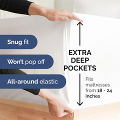 Extra Deep Pocket Cal King Sheets - 4 Piece Breathable Cooling Bed Sheets - Hote