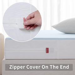 Queen Zippered Mattress Encasement - 6 Sided Waterproof Mattress Protector with Zipper - Machine Washable Mattress Cover Fits 10-15 Inches