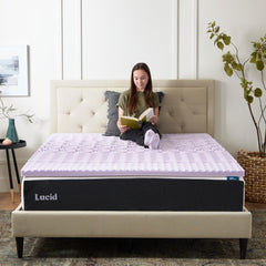 Lucid 2 Inch Mattress Topper Twin XL – Memory Foam Mattress Topper Twin XL –