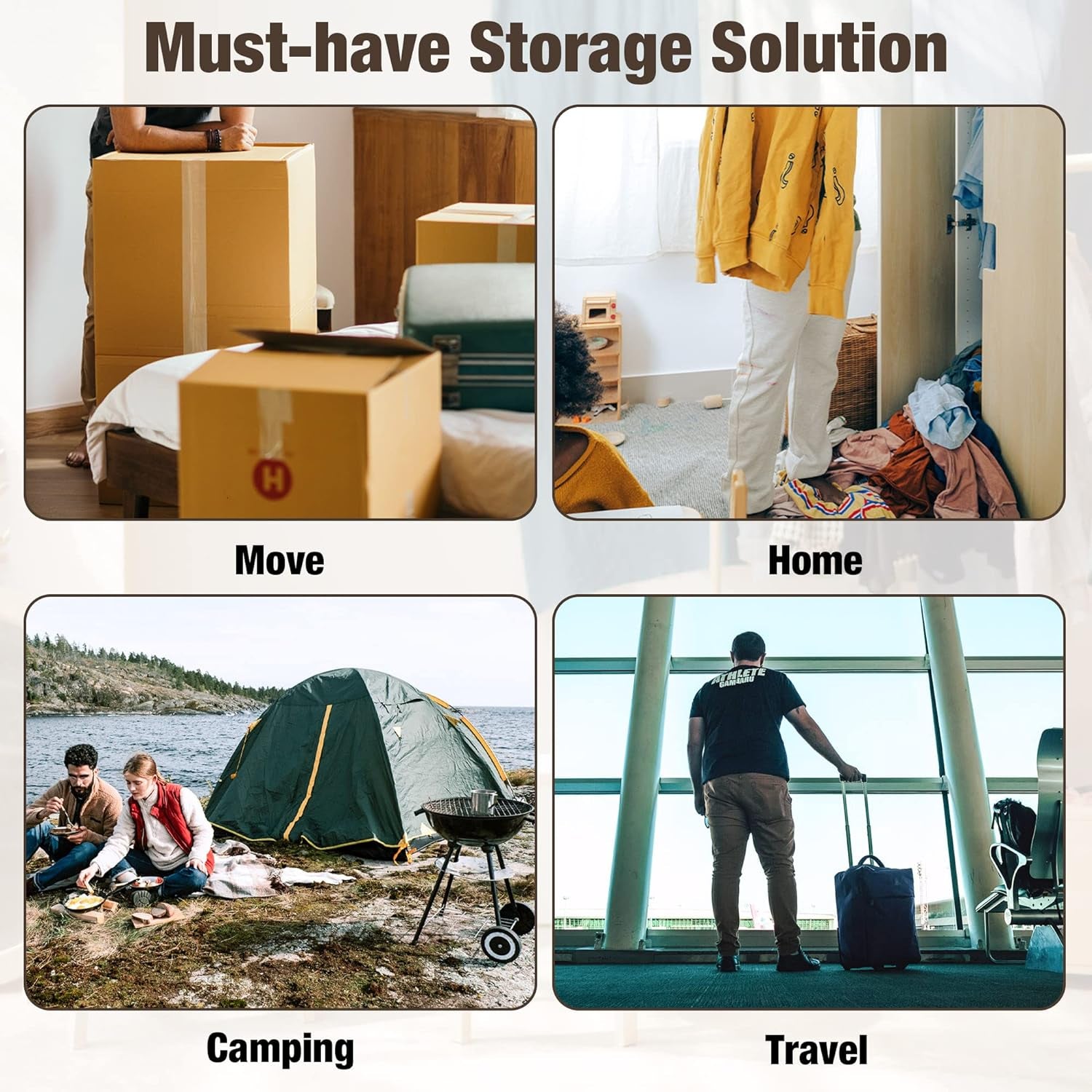 Vacuum Storage Seal Bags, 10 Jumbo Space Saver Vacuum Sealer Bags for Clothes, Comforters, Blankets, Bedding (10J)