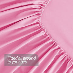 Queen Sheets Set (4 Piece), Super Soft Brushed Microfiber Bed Sheets with 16 Inch Deep Pocket, Egyptian Quality Luxury Bedding Set - Pink