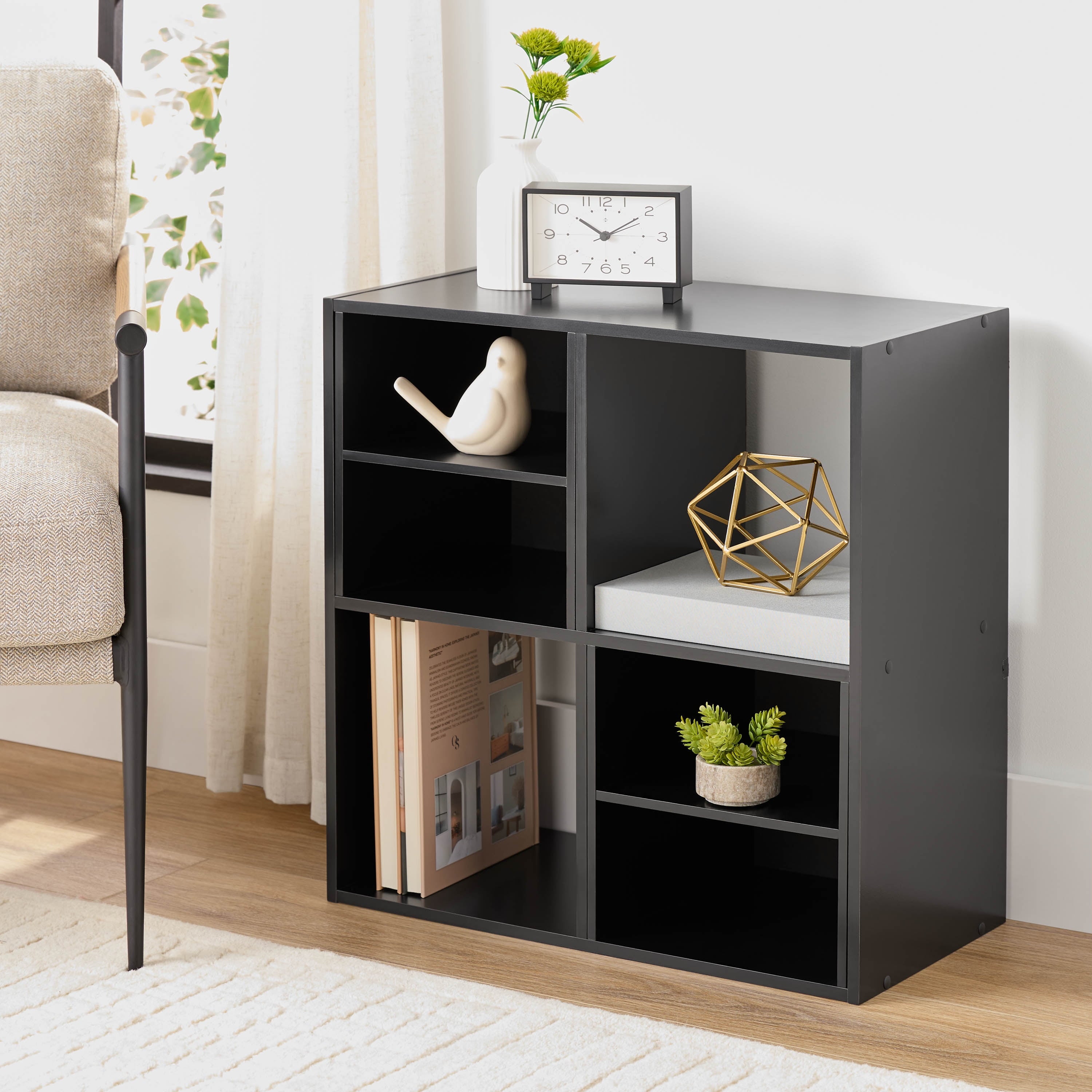 4 Cube Storage Organizer, Black
