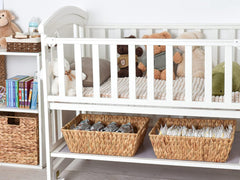 Large Wicker Baskets, Water Hyacinth Baskets for Organizing, Handwoven Storage Baskets with Built-In Handles, 2 Pack