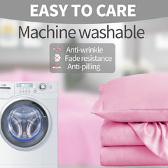 Queen Sheets Set (4 Piece), Super Soft Brushed Microfiber Bed Sheets with 16 Inch Deep Pocket, Egyptian Quality Luxury Bedding Set - Pink