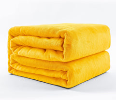 Flannel Fleece Blanket Throw Size Yellow Throw Blanket for Couch, Extra Soft Double Side Fuzzy Plush Fall Blanket, Fluffy Cozy Blanket for Adults Kids or Pet (Lightweight,Non Shedding)