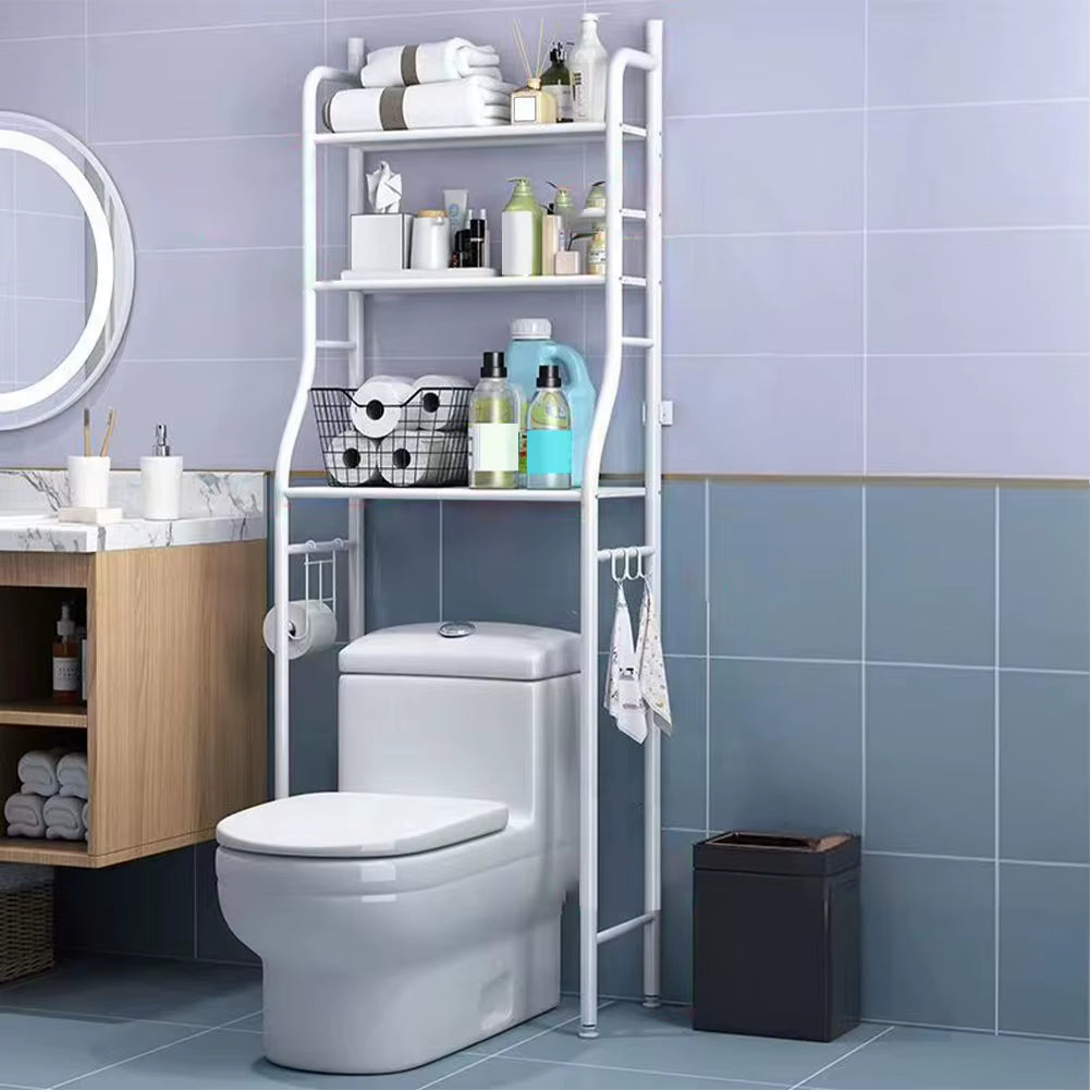 Over Toilet Storage Shelf,2/3-Tier Freestanding over the Toilet Storage,Metal Bathroom Shelves with Paper Holder and Removable