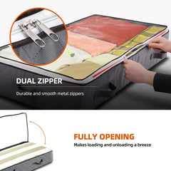 4 Pack under Bed Storage Bags with Reinforced Handles,75L Visible Underbed Storage,Breathable Non-Woven Closet Storage for Blanket, Pillows, Comforters and Quilts