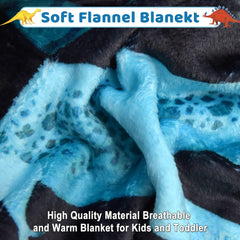 Kids Dinosaur Blanket for Boys Girls Room Decor Personalized Cute Toddler Throw Blanket Chiristmas Dinasour Birthday Year Old Gifts Toys 40X50