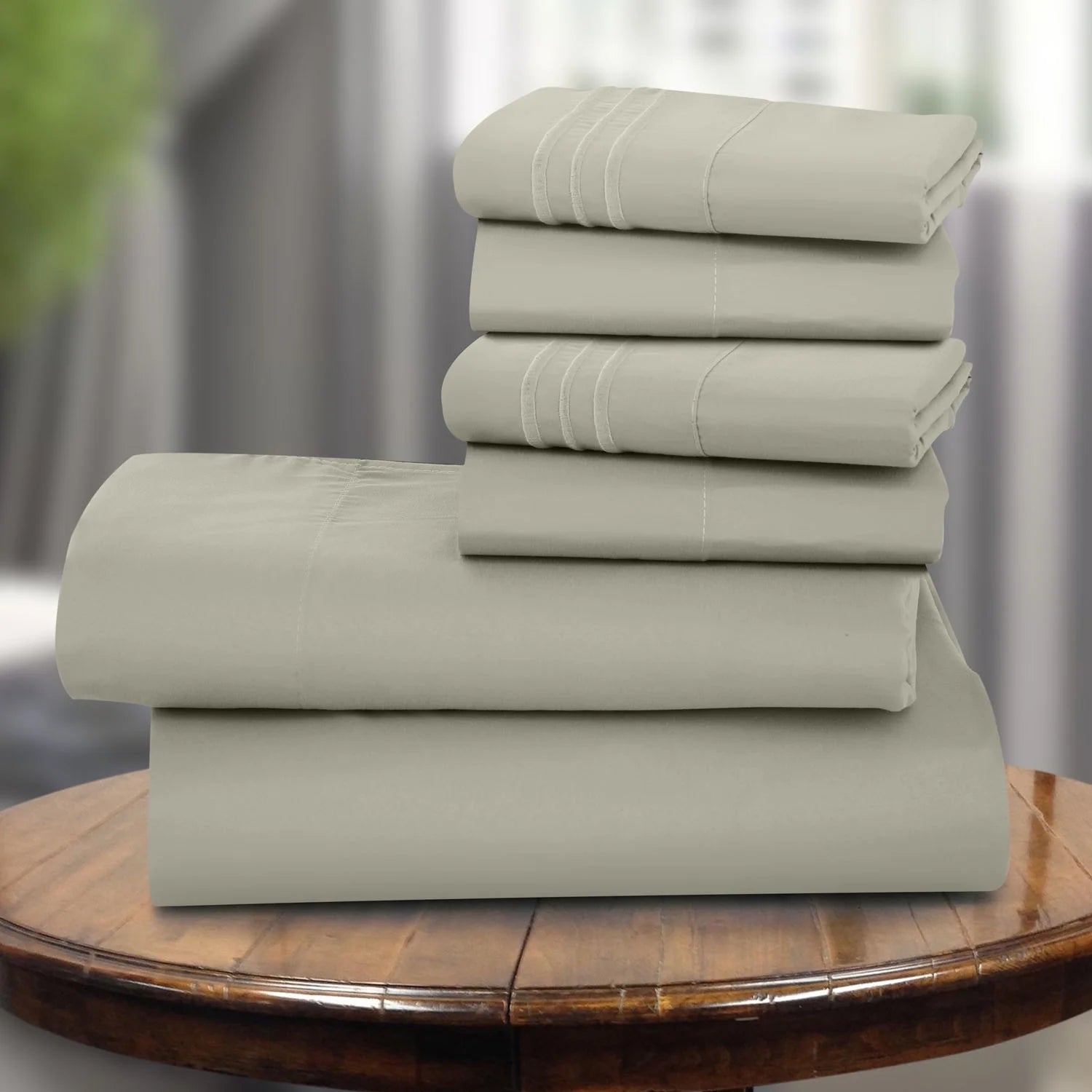 Full Size Sheet Set - Hotel Luxury 1800 Bedding Sheets & Pillowcases - Deep Pocket up to 16" Mattress Cooling Bed Sheets, Taupe