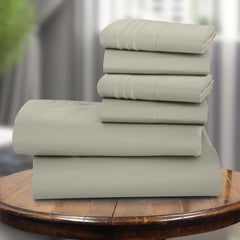 Full Size Sheet Set - Hotel Luxury 1800 Bedding Sheets & Pillowcases - Deep Pocket up to 16" Mattress Cooling Bed Sheets, Taupe