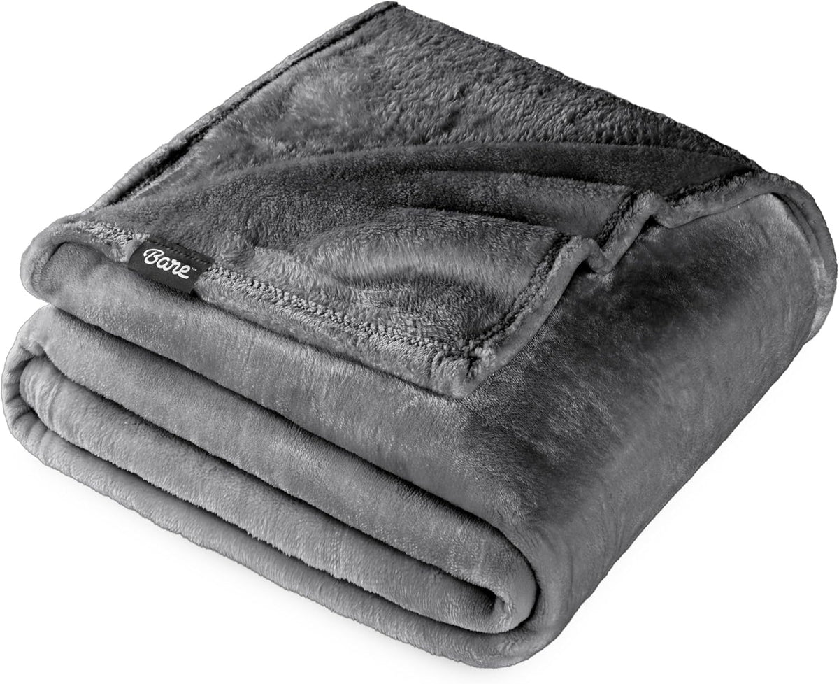 Fleece Blanket - King Size - Ultra-Soft Lightweight for Bed, Sofa, and Couch - Luxury Microplush - Cozy Warm Blanket (King, Grey)
