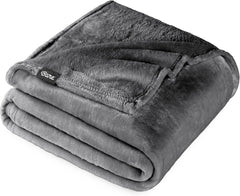 Fleece Blanket - King Size - Ultra-Soft Lightweight for Bed, Sofa, and Couch - Luxury Microplush - Cozy Warm Blanket (King, Grey)