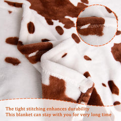 Glow in the Dark Blanket for Kids Toddler Boys Girls (Cow-B, 50X60 Inches)