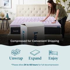 Lucid 2 Inch Mattress Topper Twin XL – Memory Foam Mattress Topper Twin XL –
