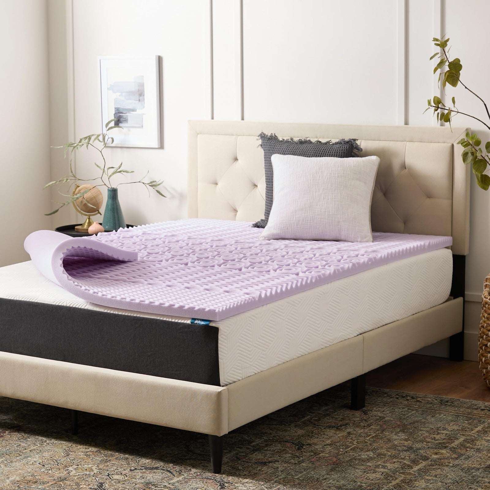 Lucid 2 Inch Mattress Topper Twin XL – Memory Foam Mattress Topper Twin XL –