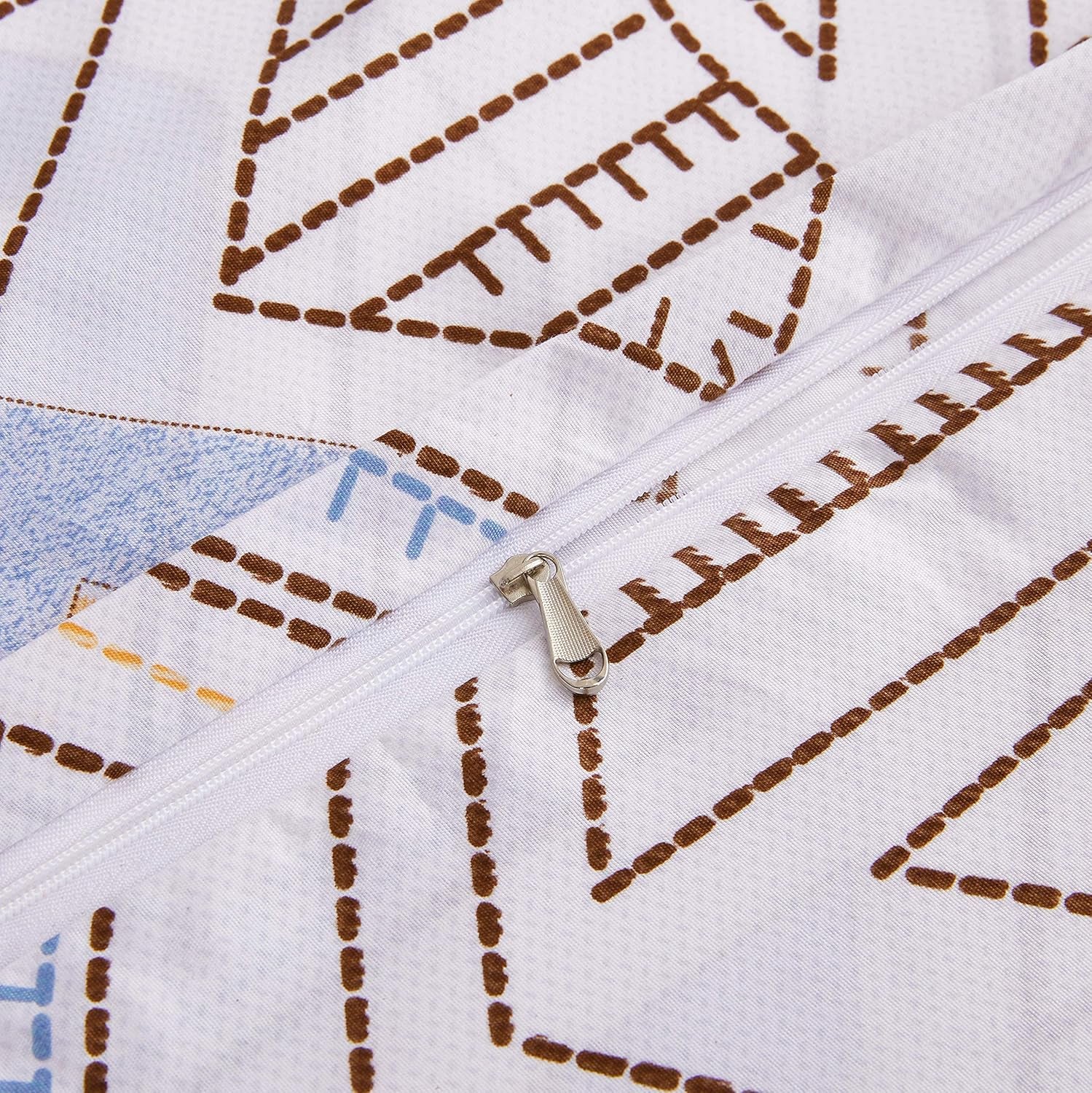 White Soft Bedding Duvet Cover Set Queen Lightweight Soft Full Comforter Cover 90"X90"With 2 Pillow Shams Hotel Quality Geometry Bedding Set