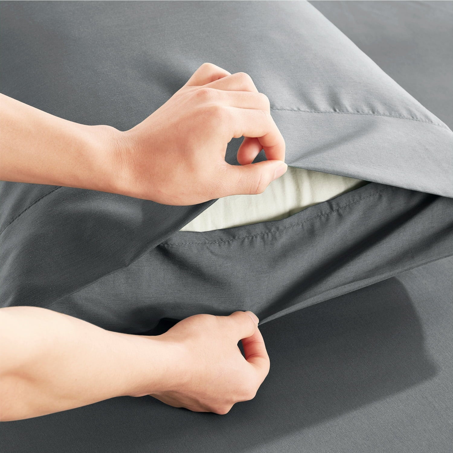 Bed Sheets Set, Deep Pocket Rayon Derived from Bamboo & Microfiber Cooling 4 Piece California King Sheets Sets, Gray