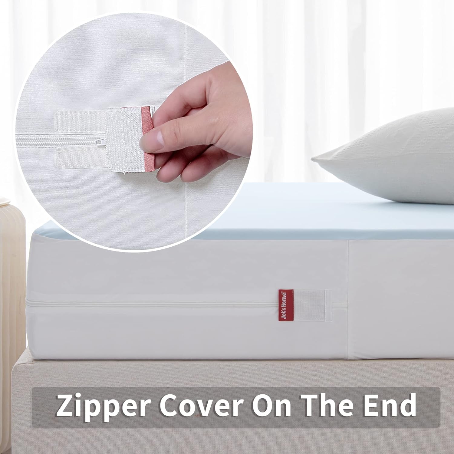 Queen Zippered Mattress Encasement - 6 Sided Waterproof Mattress Protector with Zipper - Machine Washable Mattress Cover Fits 10-15 Inches