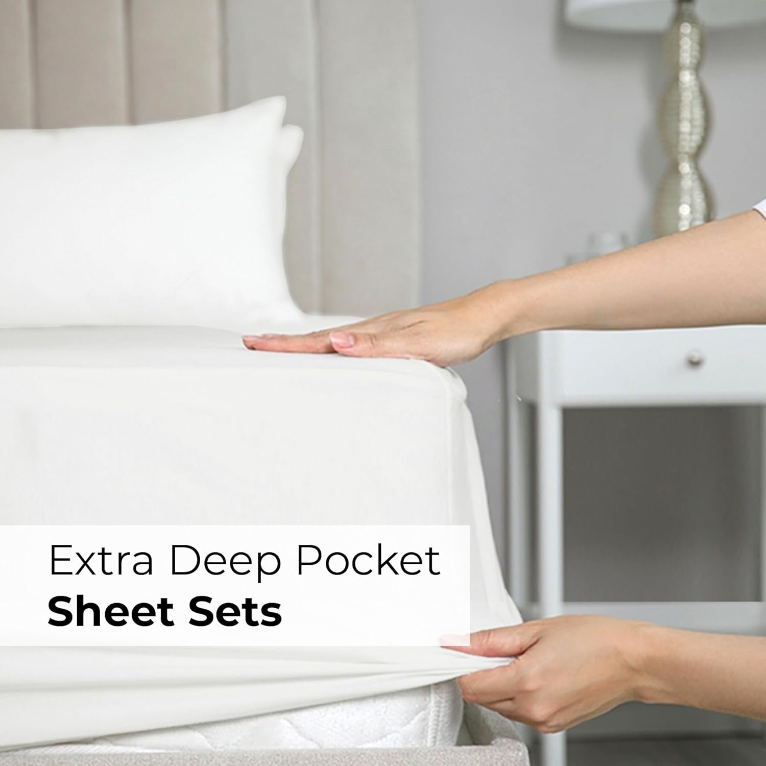 Extra Deep Pocket Cal King Sheets - 4 Piece Breathable Cooling Bed Sheets - Hote