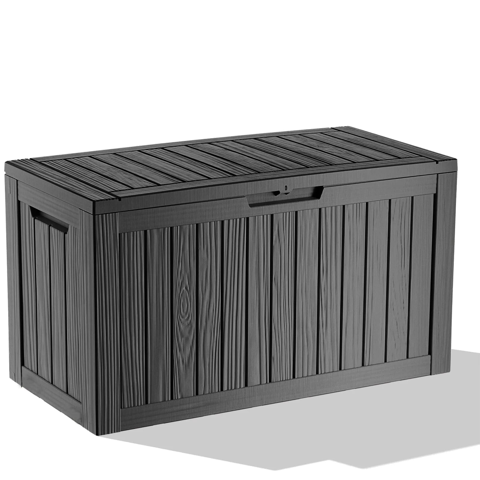 80 Gallon Resin Deck Box, Lockable Patio Outdoor Storage Box for Furniture, Garden Tools and Tools Storage, Waterproof outside Storage Boxes