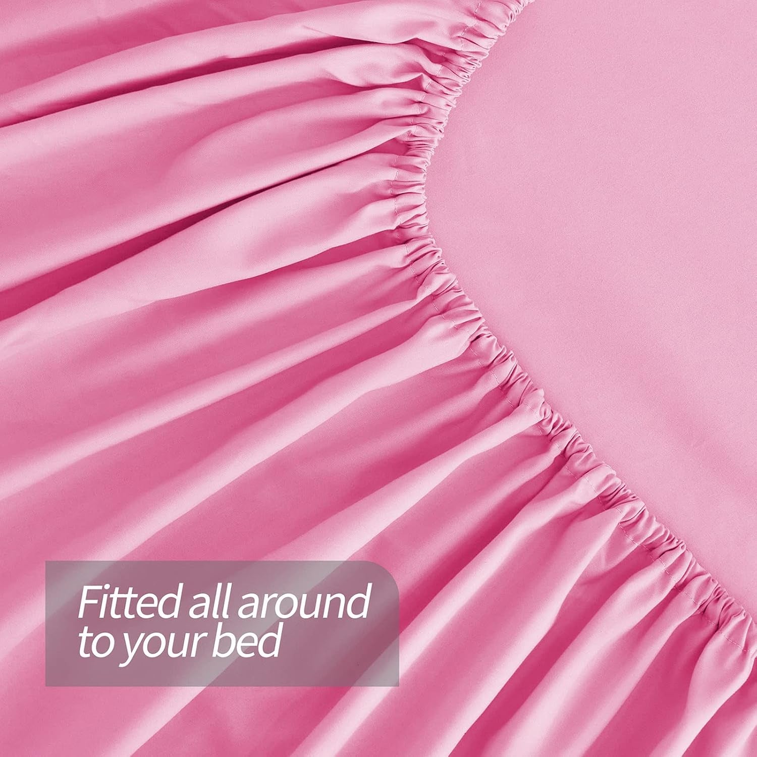 Queen Sheets Set (4 Piece), Super Soft Brushed Microfiber Bed Sheets with 16 Inch Deep Pocket, Egyptian Quality Luxury Bedding Set - Pink