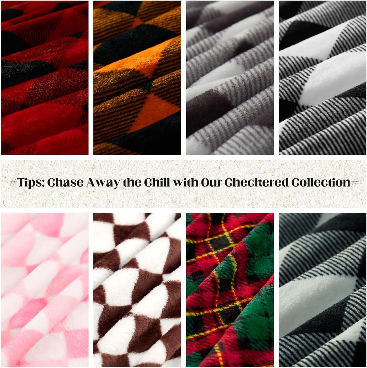 Fleece Throw Blankets, Buffalo Plaid Throw Blanket for Couch Sofa Bed, Soft Warm Fuzzy Cozy Plush Checkered Blanket, Lightweight Farmhouse Decor(Red and Black Plaid, 50“ X60”)