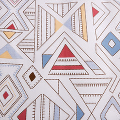 White Soft Bedding Duvet Cover Set Queen Lightweight Soft Full Comforter Cover 90"X90"With 2 Pillow Shams Hotel Quality Geometry Bedding Set