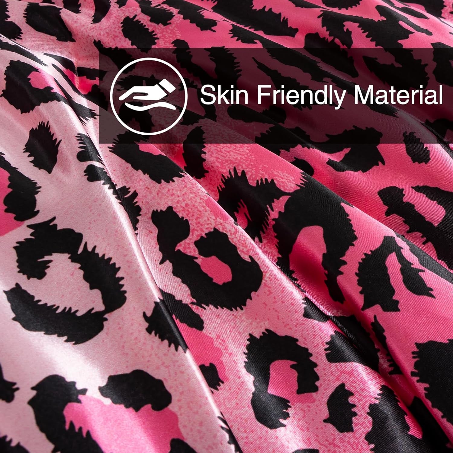 Leopard Printed，Satin Silky Soft Quilt Sexy Luxury Super Soft Microfiber Comforter Quilt Bedding Comforter Set Full/Queen, Light Weighted (Pink, Queen(88-By-88-Inches))