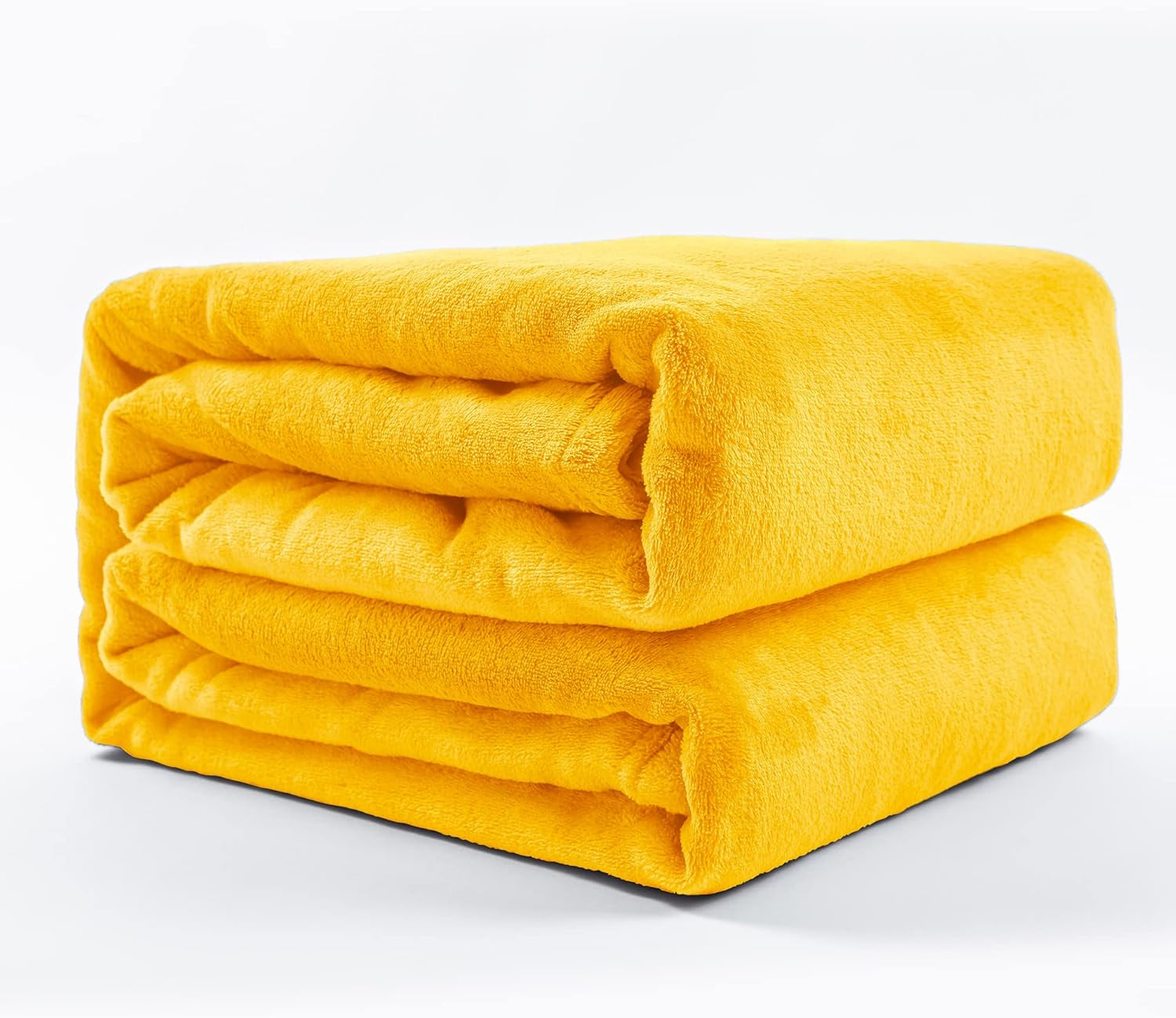 Flannel Fleece Blanket Throw Size Yellow Throw Blanket for Couch, Extra Soft Double Side Fuzzy Plush Fall Blanket, Fluffy Cozy Blanket for Adults Kids or Pet (Lightweight,Non Shedding)