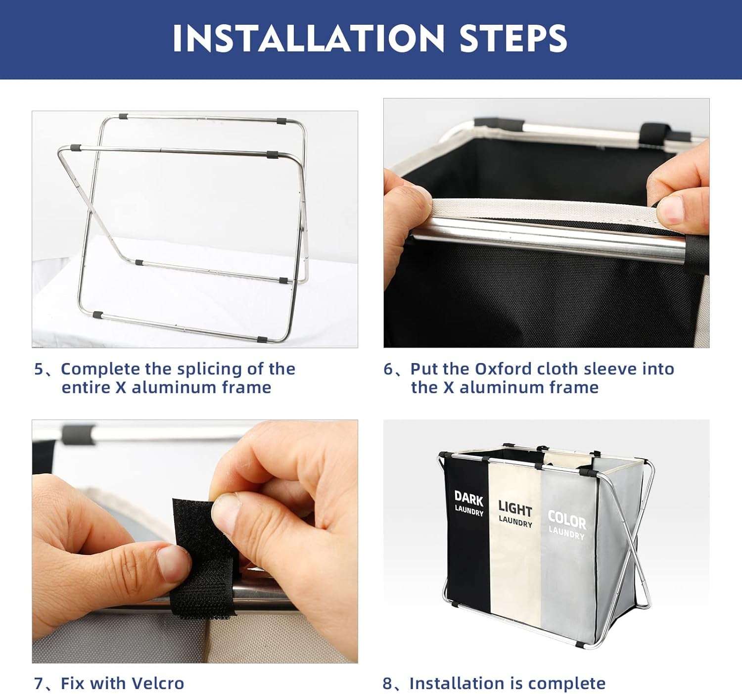 180L Large Laundry Basket, Freestanding Laundry Hamper, Collapsible Tall Clothes Hamper with Handles for Dirty Clothes Toys in the Dorm & Family Closet Storage Container and Organizer (1-Pack)