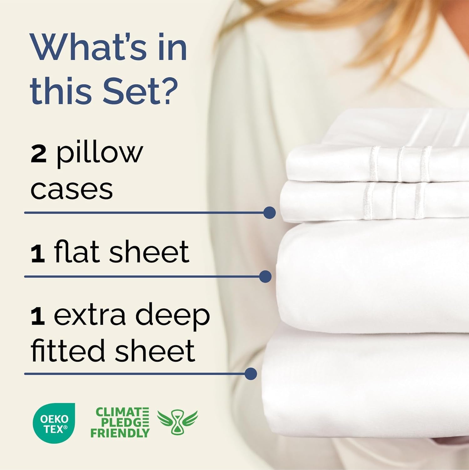 Extra Deep Pocket Cal King Sheets - 4 Piece Breathable Cooling Bed Sheets - Hote