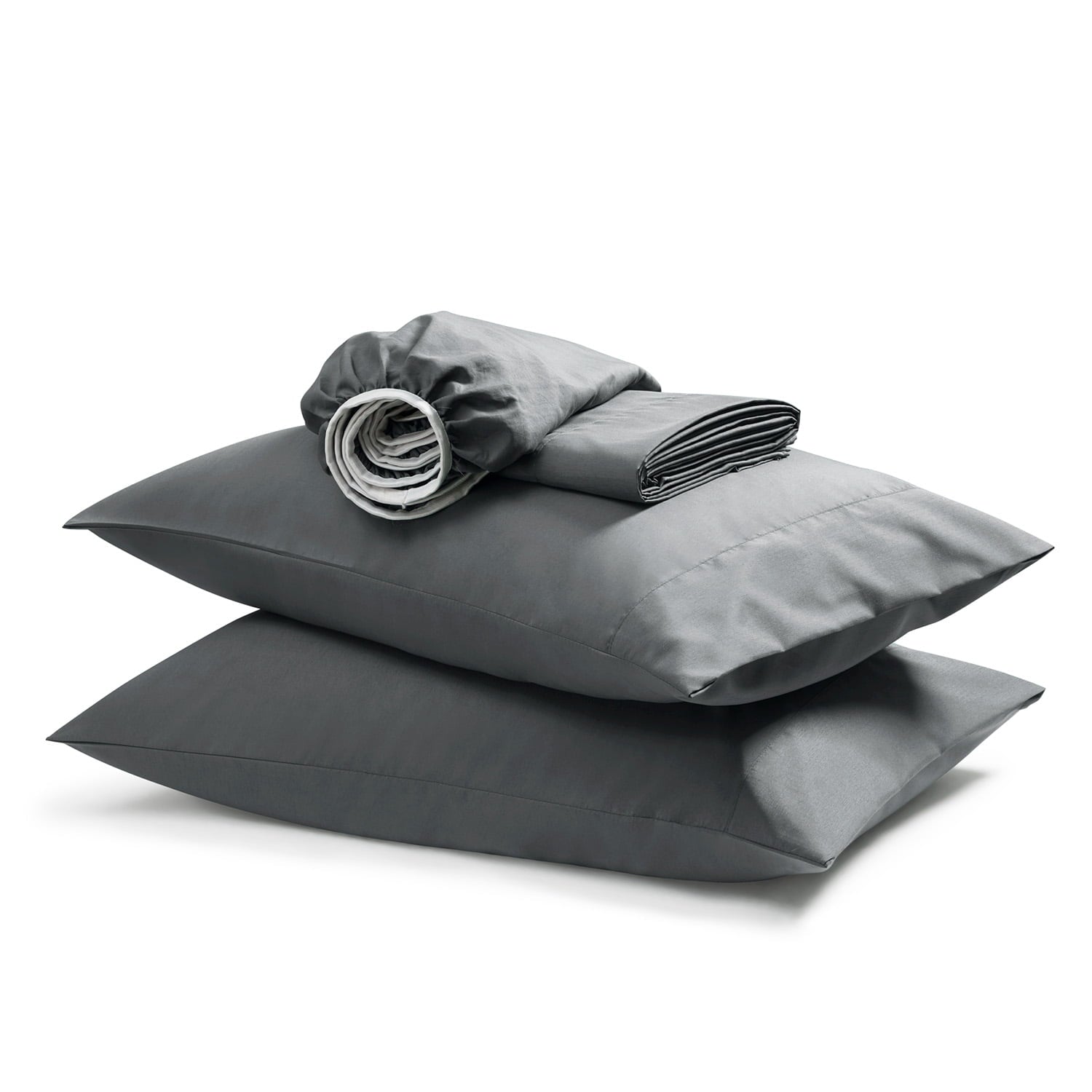 Bed Sheets Set, Deep Pocket Rayon Derived from Bamboo & Microfiber Cooling 4 Piece California King Sheets Sets, Gray