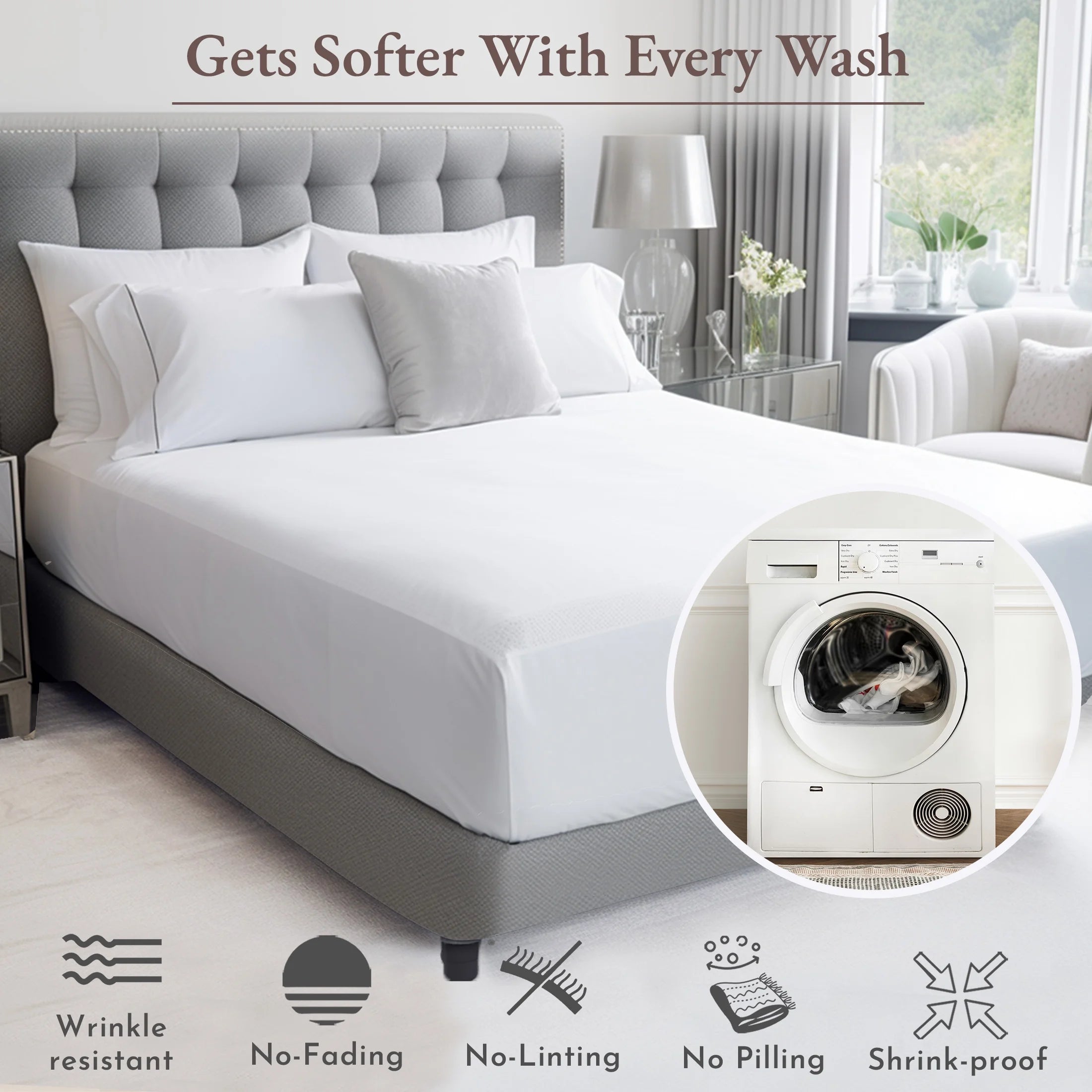 XL Twin Sheets Blue Set- 100% Cotton Bed Sheets Set, Soft Cooling Sheets, Adult/Teen 3 Piece Bedding Sheets and Pillowcase Set - Blue Hydrangea Bedding