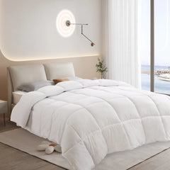 King Size Comforter, White down Alternative Comforters, Fluffy and Soft Bedding for All Seasons, Machine Washable