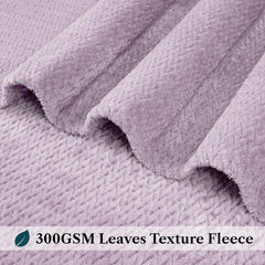 Soft Fleece Lavender Lilac Throw Blanket for Couch, Lightweight Plush Warm Blankets for Bed, Fuzzy Cozy Flannel Blanket Throw for Sofa, Travel, Jacquard Pattern, Light Purple, 50X60 Inch