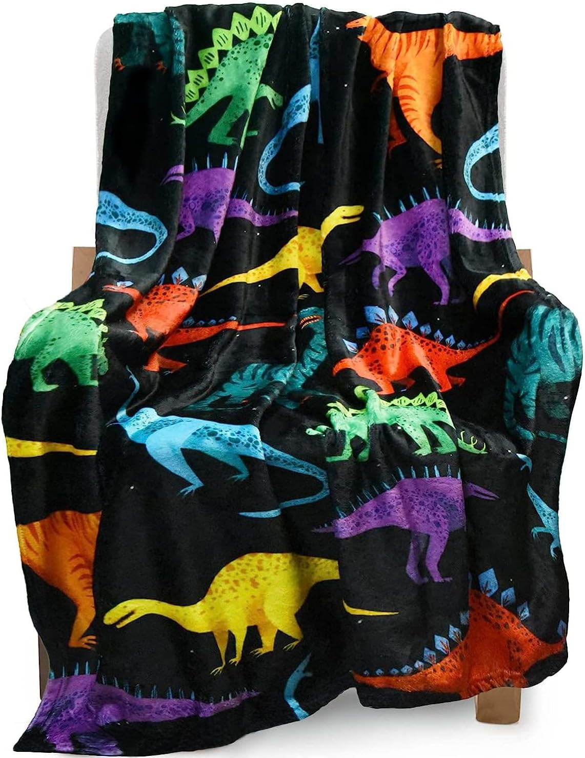 Kids Dinosaur Blanket for Boys Girls Room Decor Personalized Cute Toddler Throw Blanket Chiristmas Dinasour Birthday Year Old Gifts Toys 40X50